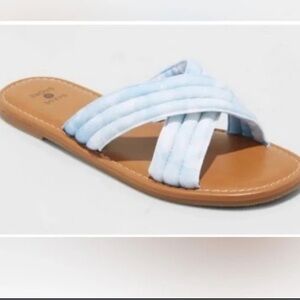 Shade & Shore Women's Blue Slide Sandals